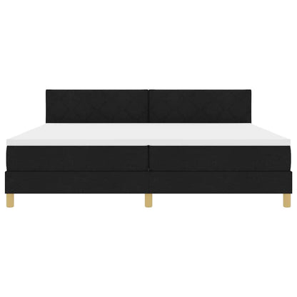 LED Boxspringbett mit Matratze Schwarz 200 x 200 cm Stoff