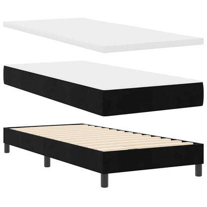 LED Boxspringbett mit Matratze mit LED Schwarz 80 x 200 cm Samt