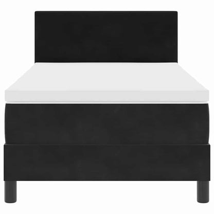 LED Boxspringbett mit Matratze mit LED Schwarz 80 x 200 cm Samt