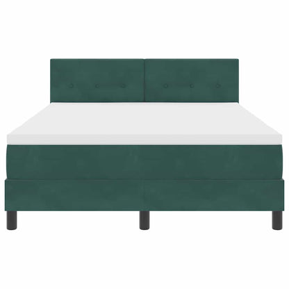 LED Boxspringbett mit Matratze Dunkelgrün 160 x 200 cm Samt