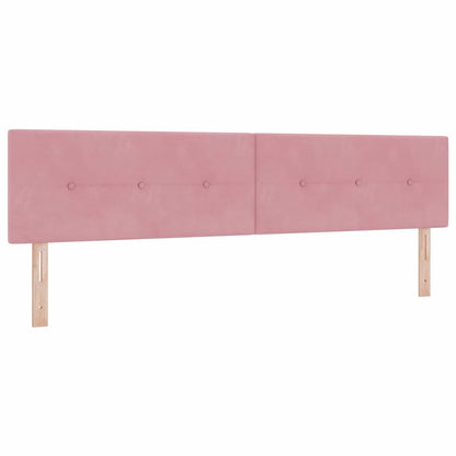LED Boxspringbett mit Matratze mit LED Rosa 200 x 200 cm Samt