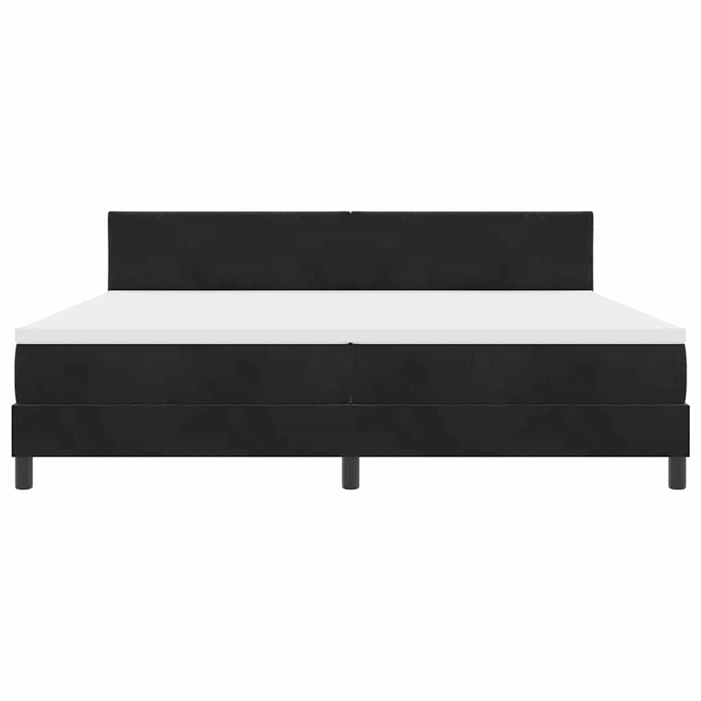 LED Boxspringbett mit Matratze Schwarz 200 x 200 cm Samt