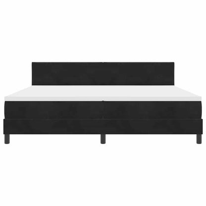 LED Boxspringbett mit Matratze Schwarz 200 x 200 cm Samt