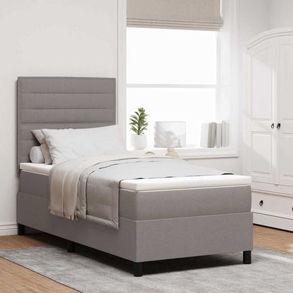 Boxspringbett mit Matratze mit LED Taupe 80 x 200 cm Stoff