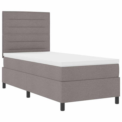 Boxspringbett mit Matratze mit LED Taupe 80 x 200 cm Stoff