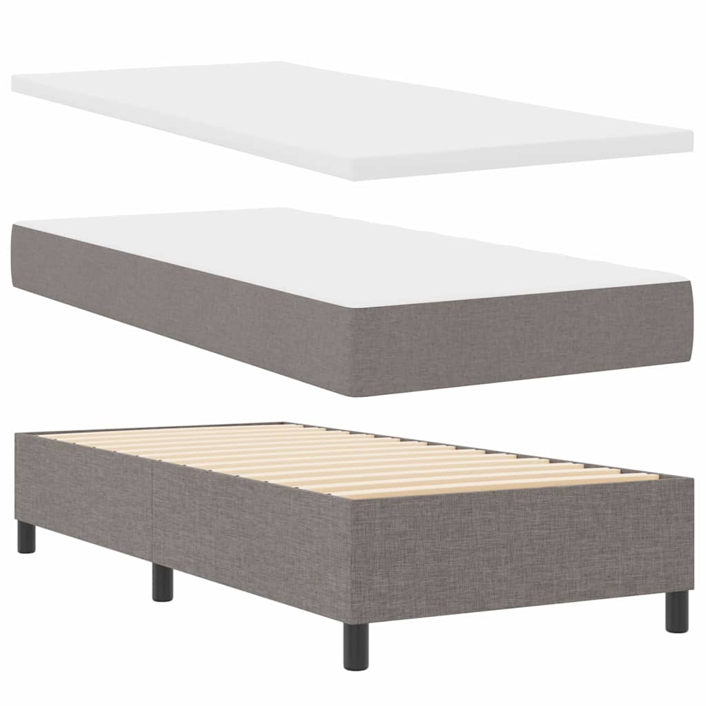 Boxspringbett mit Matratze mit LED Taupe 80 x 200 cm Stoff