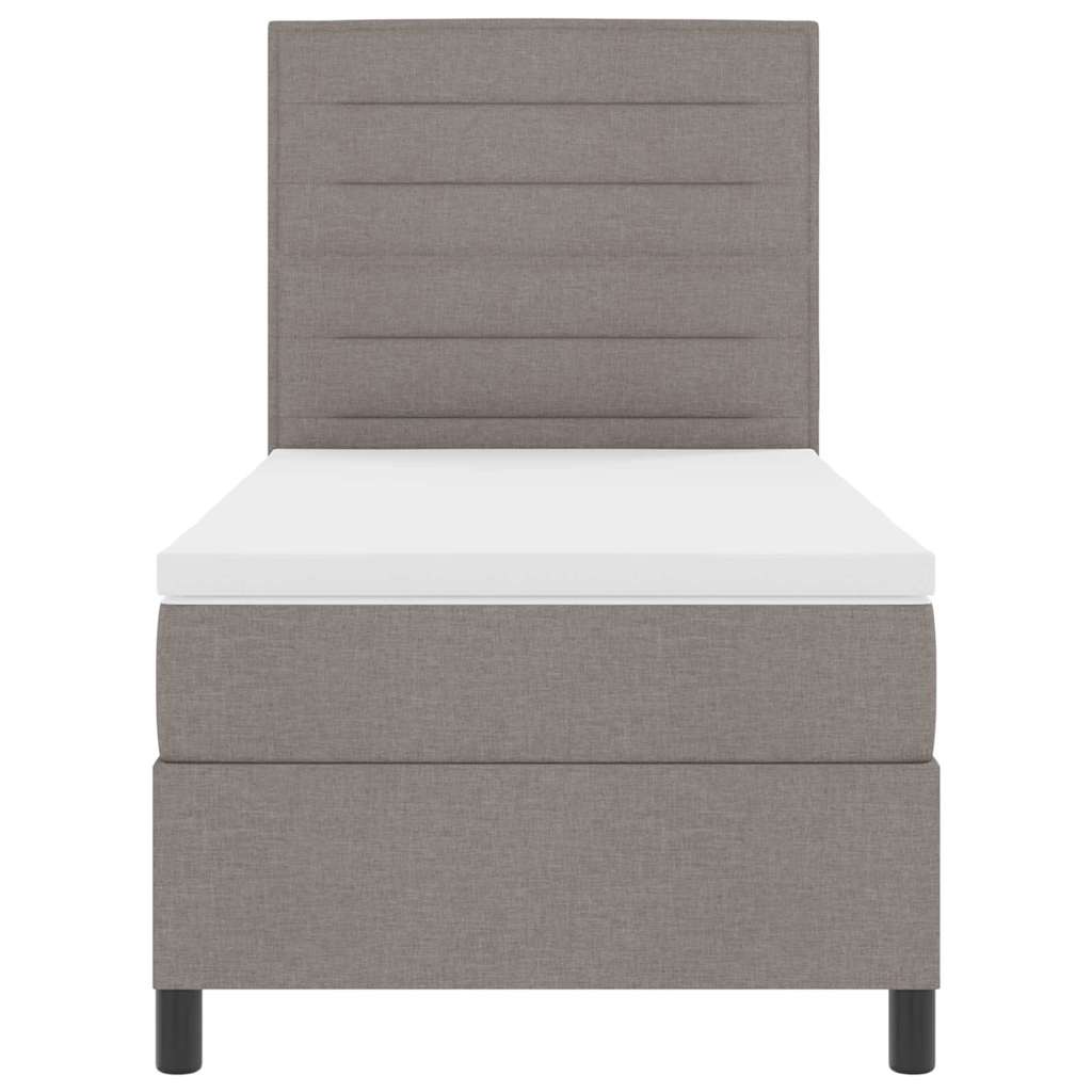 Boxspringbett mit Matratze mit LED Taupe 80 x 200 cm Stoff