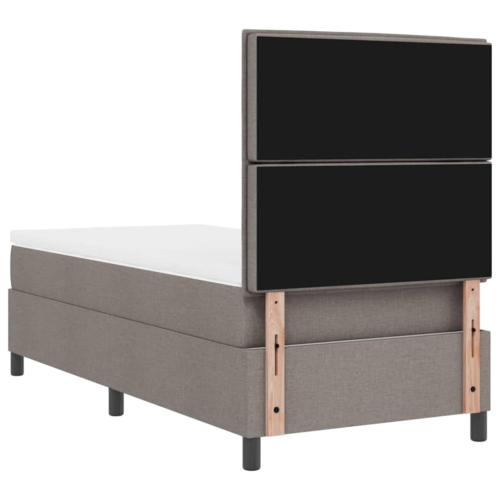 Boxspringbett mit Matratze mit LED Taupe 90 x 200 cm Stoff