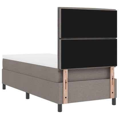 Boxspringbett mit Matratze mit LED Taupe 90 x 200 cm Stoff