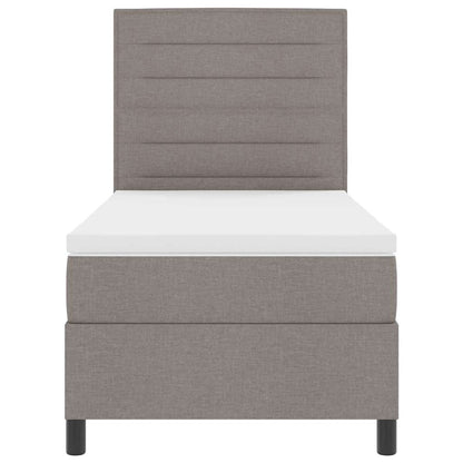 Boxspringbett mit Matratze mit LED Taupe 90 x 200 cm Stoff