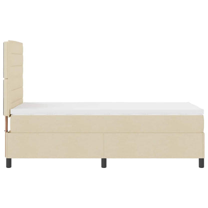 Boxspringbett mit Matratze mit LED Creme 90 x 200 cm Stoff