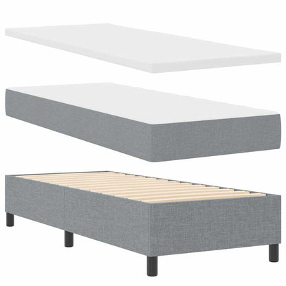 Boxspringbett mit Matratze mit LED Hellgrau 100 x 200 cm Stoff