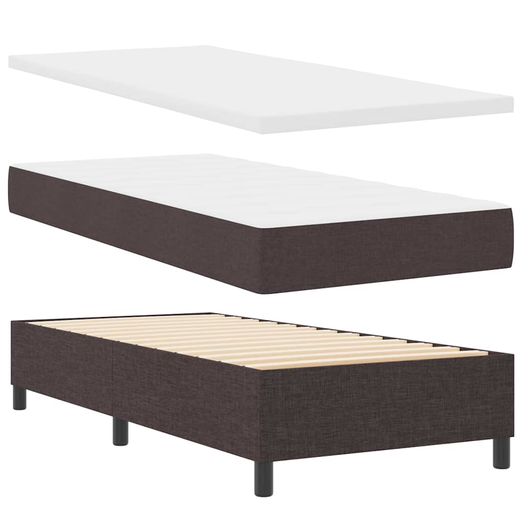 Boxspringbett mit Matratze Dunkelbraun 100 x 200 cm Stoff