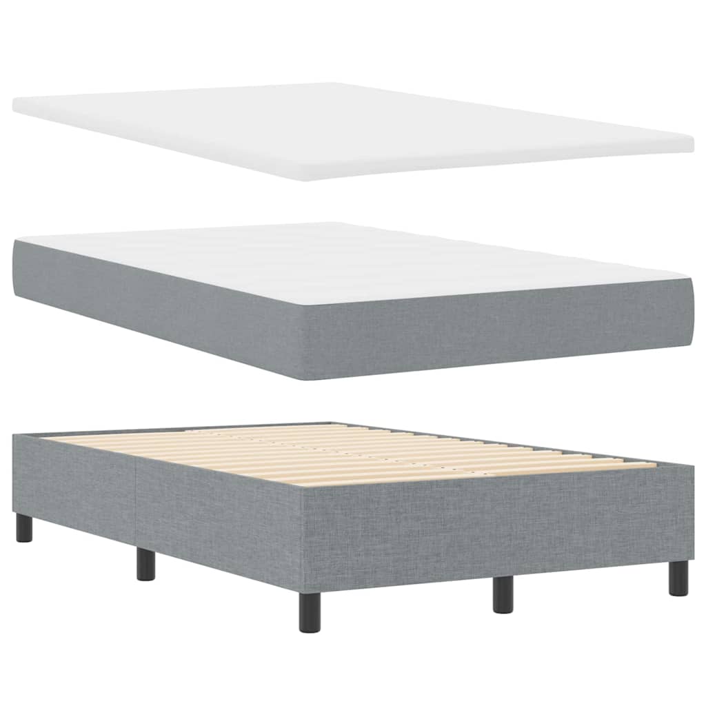 Boxspringbett mit Matratze mit LED Hellgrau 120 x 190 cm Stoff