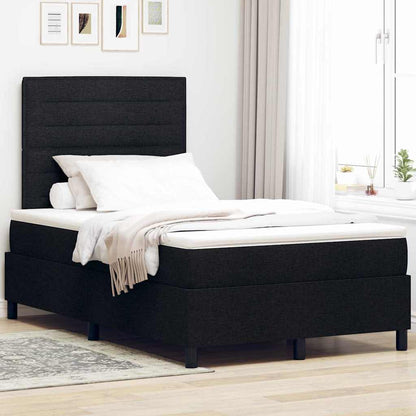 Boxspringbett mit Matratze mit LED Schwarz 120 x 190 cm Stoff