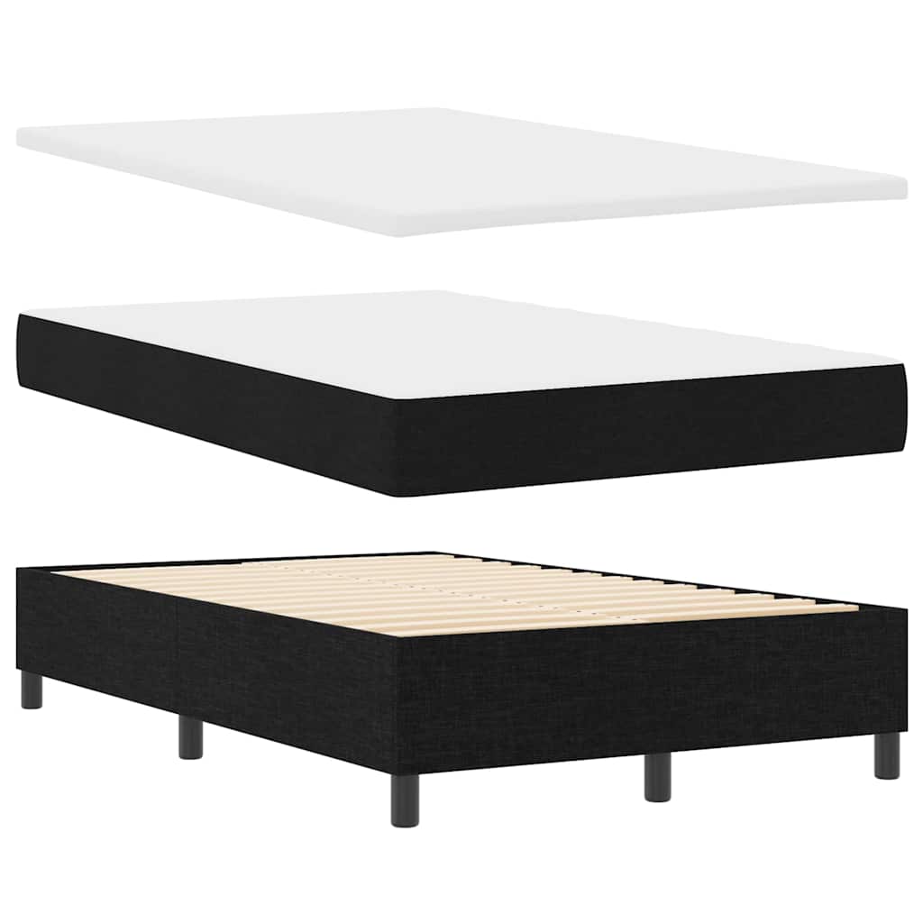 Boxspringbett mit Matratze mit LED Schwarz 120 x 190 cm Stoff