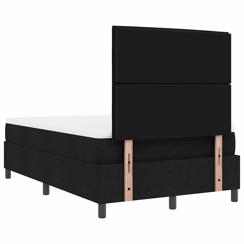 Boxspringbett mit Matratze mit LED Schwarz 120 x 190 cm Stoff