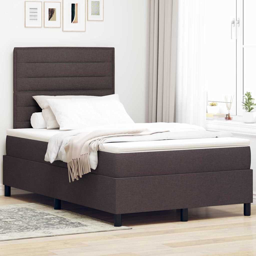 Boxspringbett mit Matratze Dunkelbraun 120 x 190 cm Stoff
