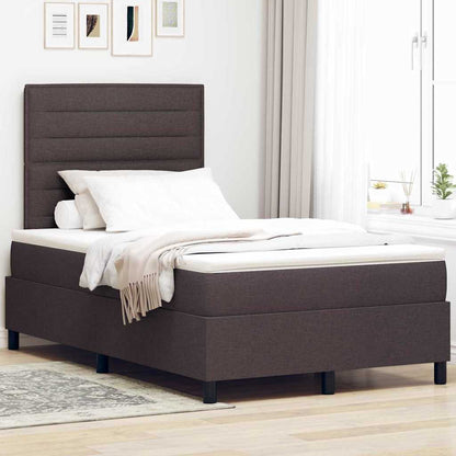 Boxspringbett mit Matratze Dunkelbraun 120 x 190 cm Stoff