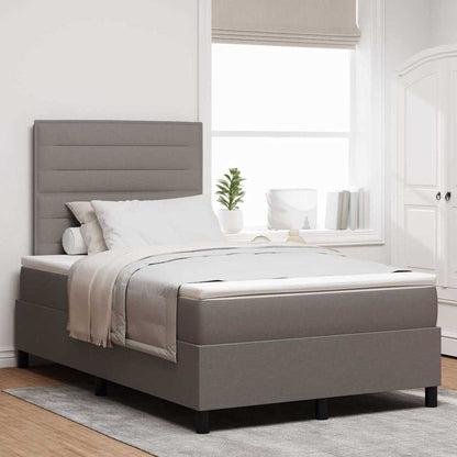 Boxspringbett mit Matratze mit LED Taupe 120 x 190 cm Stoff