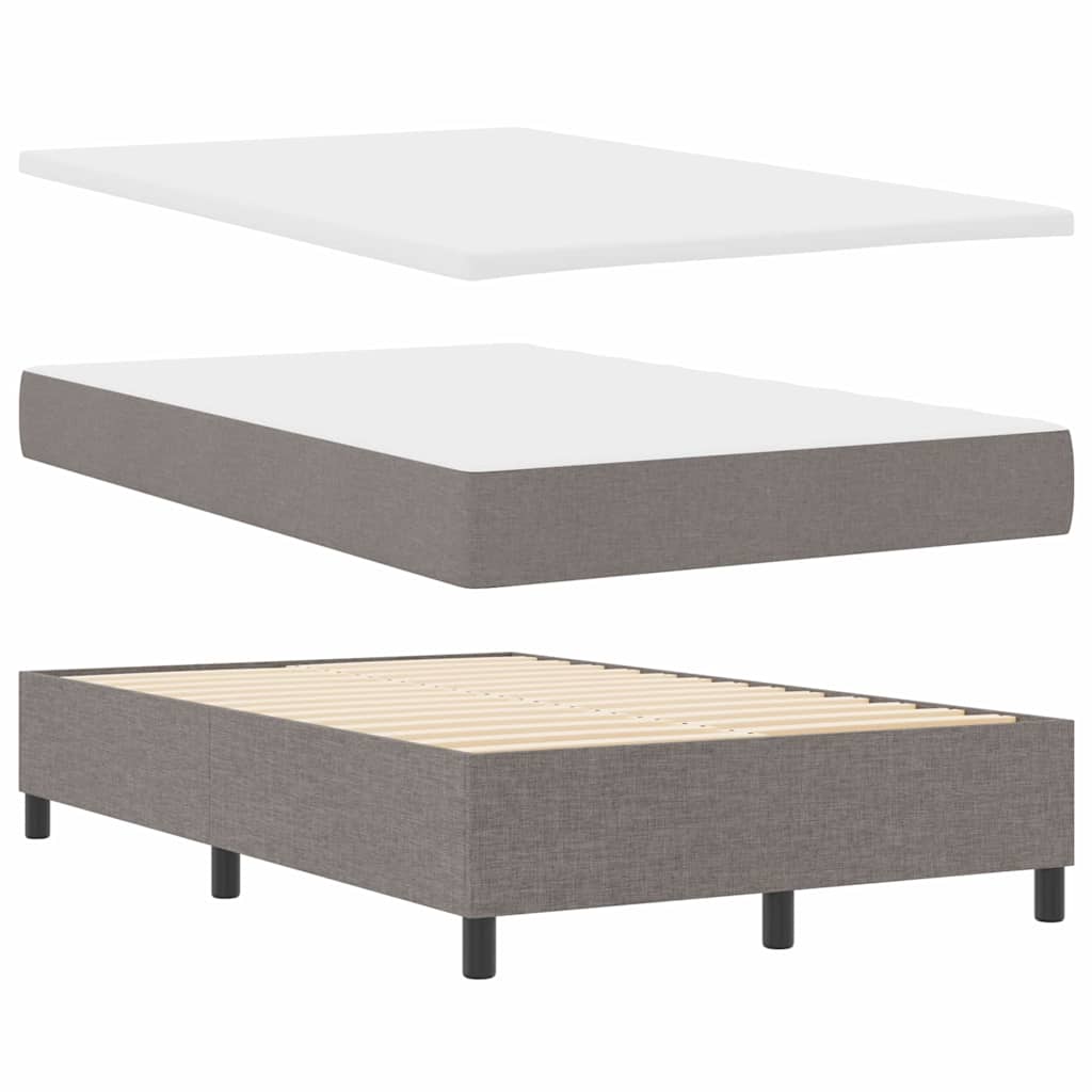 Boxspringbett mit Matratze mit LED Taupe 120 x 190 cm Stoff