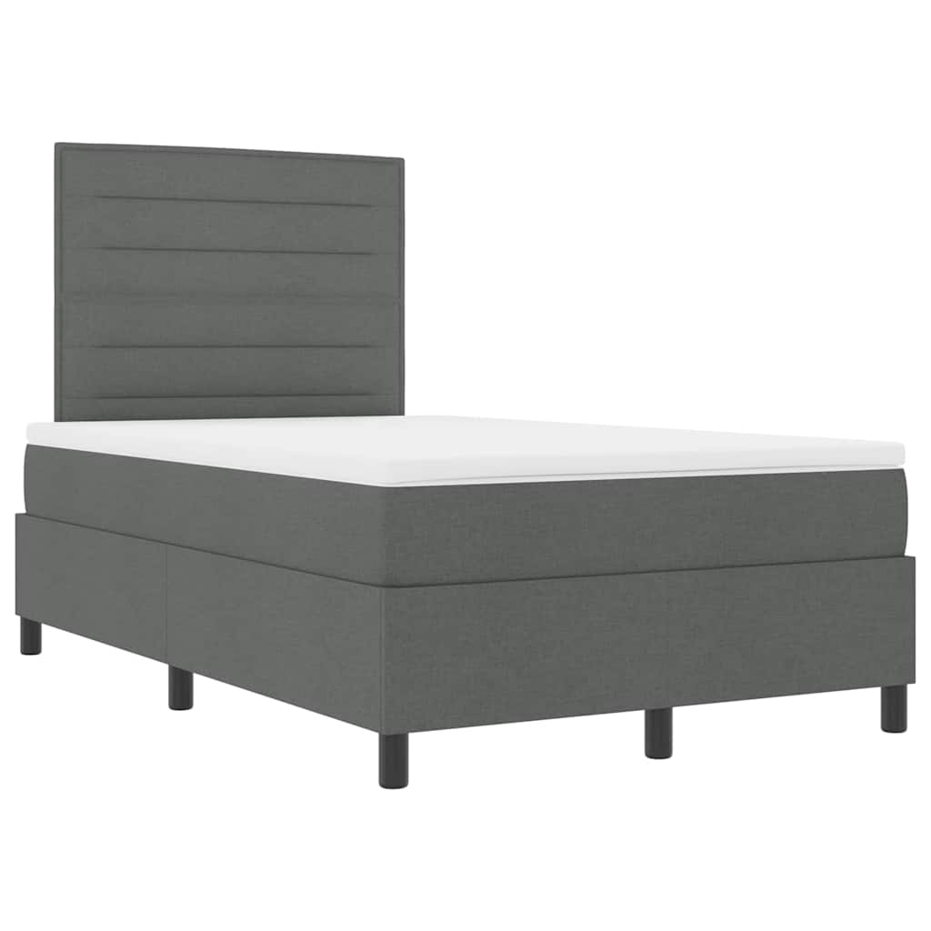 Boxspringbett mit Matratze Dunkelgrau 120 x 200 cm Stoff