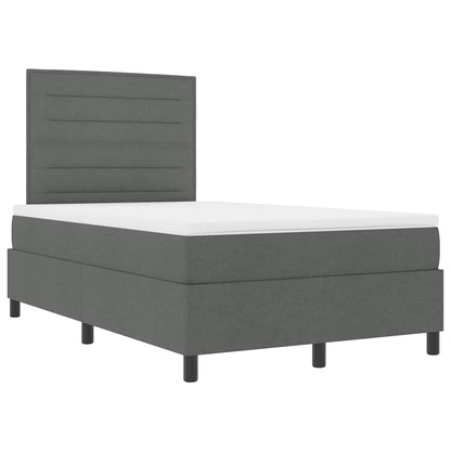 Boxspringbett mit Matratze Dunkelgrau 120 x 200 cm Stoff