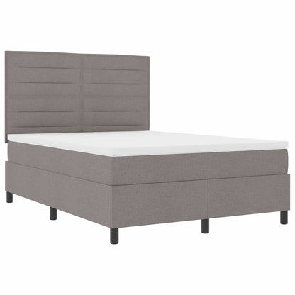 Boxspringbett mit Matratze mit LED Taupe 140 x 190 cm Stoff