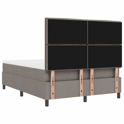 Boxspringbett mit Matratze mit LED Taupe 140 x 190 cm Stoff