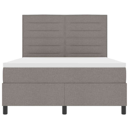 Boxspringbett mit Matratze mit LED Taupe 140 x 190 cm Stoff