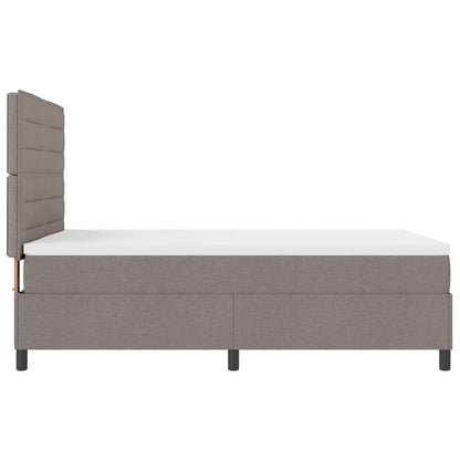 Boxspringbett mit Matratze mit LED Taupe 140 x 190 cm Stoff