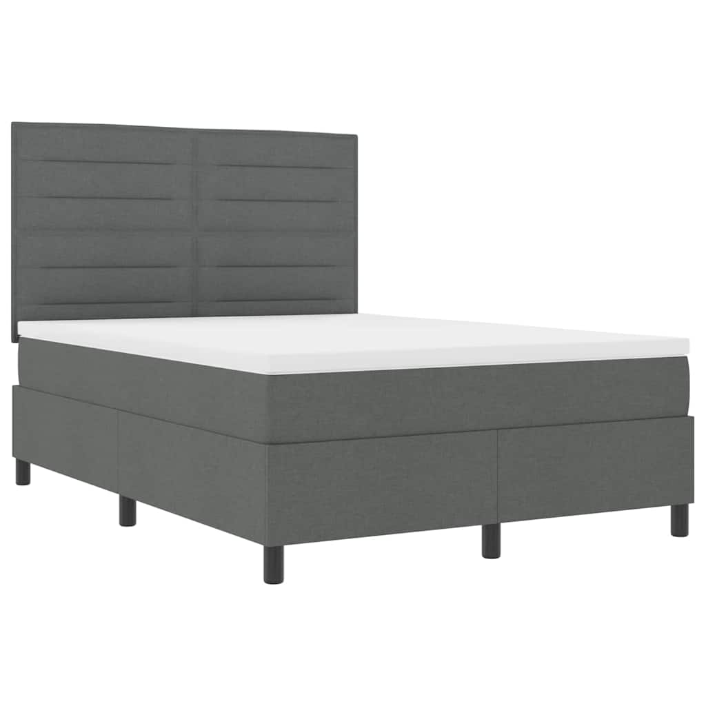 Boxspringbett mit Matratze Dunkelgrau 160 x 200 cm Stoff