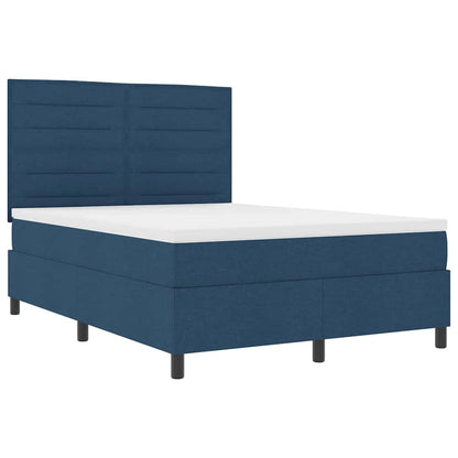 Boxspringbett mit Matratze mit LED Blau 160 x 200 cm Stoff