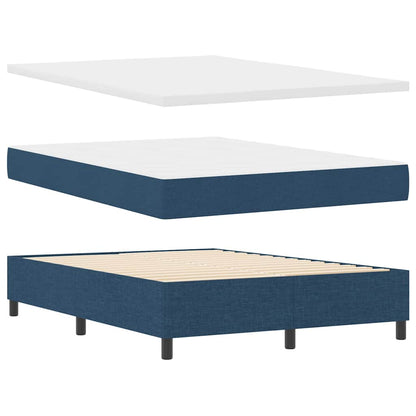 Boxspringbett mit Matratze mit LED Blau 160 x 200 cm Stoff