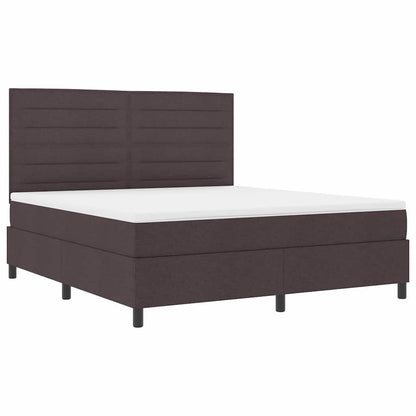Boxspringbett mit Matratze Dunkelbraun 180 x 200 cm Stoff
