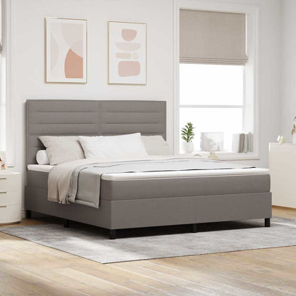 Boxspringbett mit Matratze mit LED Taupe 180 x 200 cm Stoff