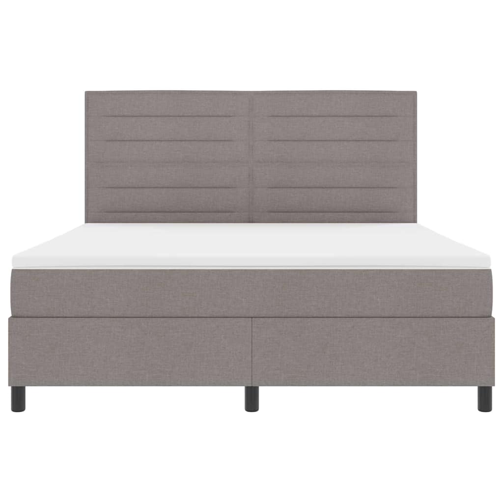Boxspringbett mit Matratze mit LED Taupe 180 x 200 cm Stoff