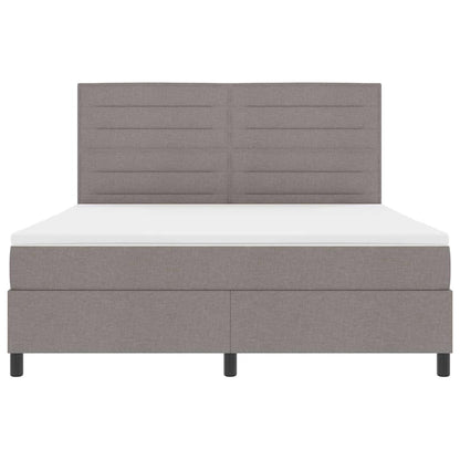 Boxspringbett mit Matratze mit LED Taupe 180 x 200 cm Stoff