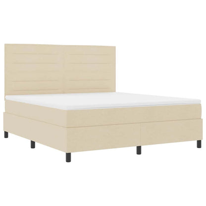 Boxspringbett mit Matratze mit LED Creme 180 x 200 cm Stoff