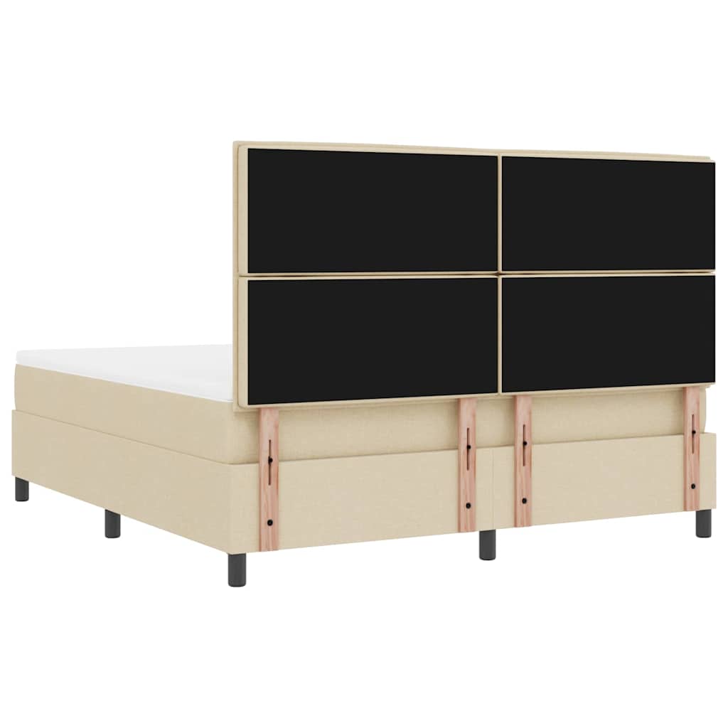 Boxspringbett mit Matratze mit LED Creme 180 x 200 cm Stoff
