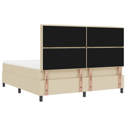 Boxspringbett mit Matratze mit LED Creme 180 x 200 cm Stoff