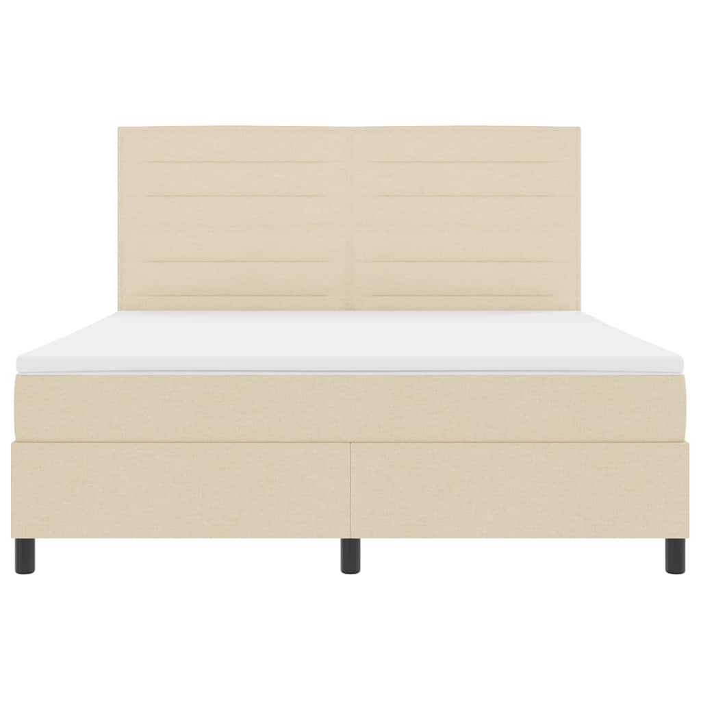 Boxspringbett mit Matratze mit LED Creme 180 x 200 cm Stoff