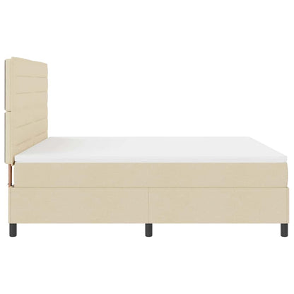 Boxspringbett mit Matratze mit LED Creme 180 x 200 cm Stoff