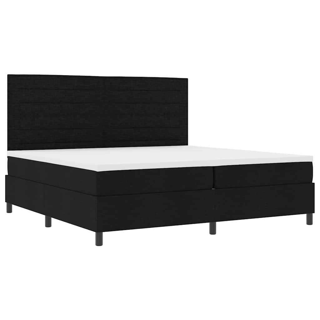 Boxspringbett mit Matratze mit LED Schwarz 200 x 200 cm Stoff