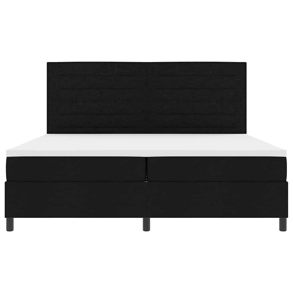 Boxspringbett mit Matratze mit LED Schwarz 200 x 200 cm Stoff