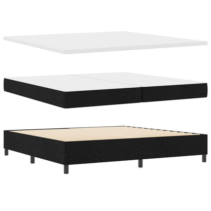 Boxspringbett mit Matratze mit LED Schwarz 200 x 200 cm Stoff