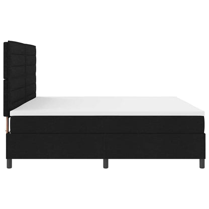 Boxspringbett mit Matratze mit LED Schwarz 200 x 200 cm Stoff