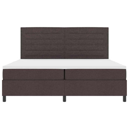 Boxspringbett mit Matratze Dunkelbraun 200 x 200 cm Stoff
