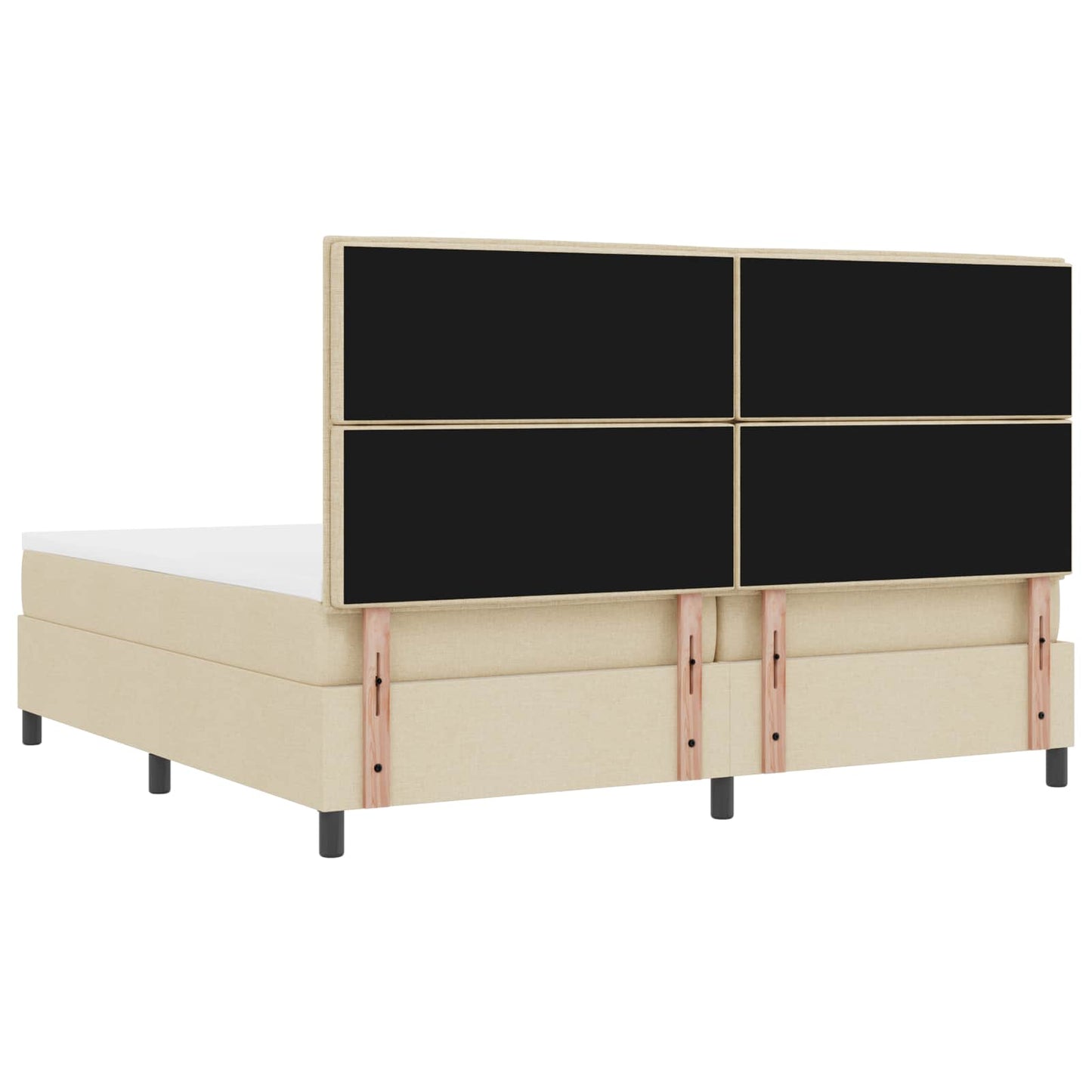 Boxspringbett mit Matratze mit LED Creme 200 x 200 cm Stoff