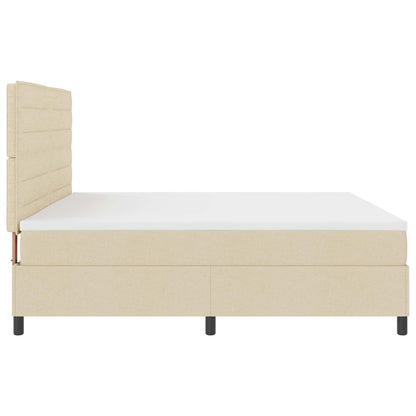 Boxspringbett mit Matratze mit LED Creme 200 x 200 cm Stoff